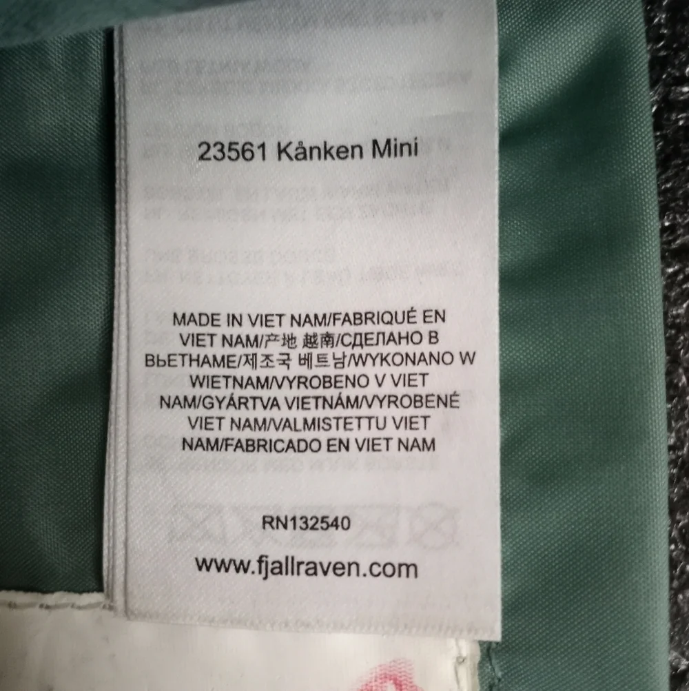 Fjallraven Kanken Mini Frost Green Bohemian Utility Adjustable Strap Backpack